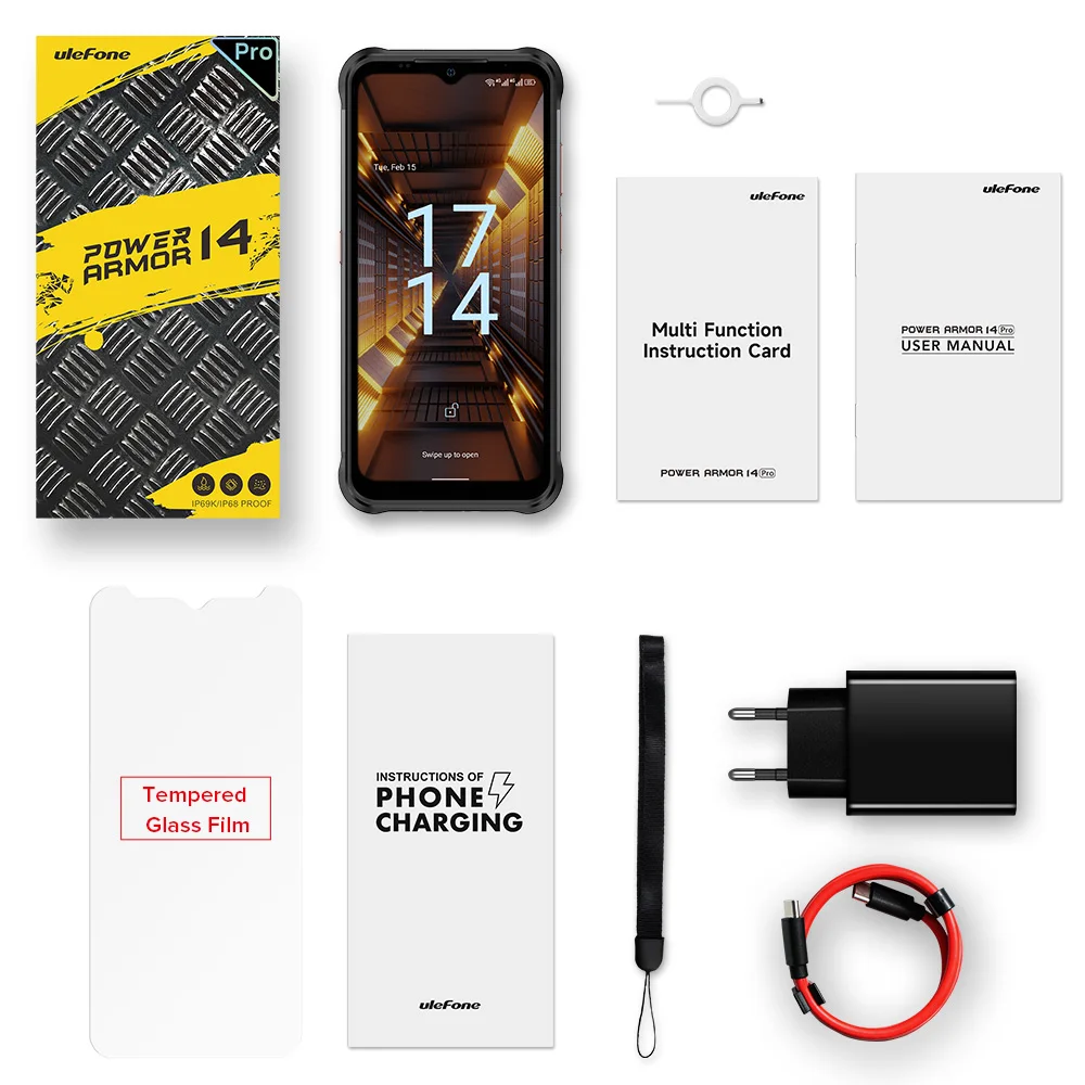 Ulefone Power Armor 14 Pro Rugged Phone IP68 Waterproof 6.52 Inch Android 12 Smartphone 6GB 128GB Helio G85 MobilePhone 10000mAh