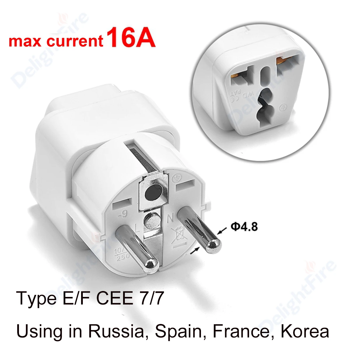 EU Socket Plug Adapter US To EU Plug Adapter Euro Spain Korea Travel Adapters Power Adapter Electric Socket Euro Socket Adapter
