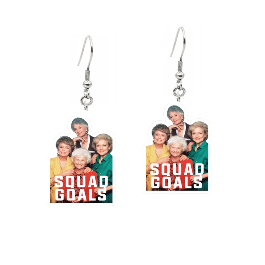 Классические Акриловые висячие серьги с героями фильма жди Golden Girls подарочные