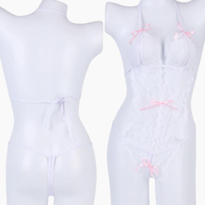 Черные Кружевные Боди женское эротическое нижнее белье комбинезоны с лямкой на