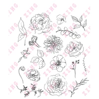 2022 floral elements clear silicone stamps diy scrapbooking card stencil paper cards handmade album stamps decoration die sheets