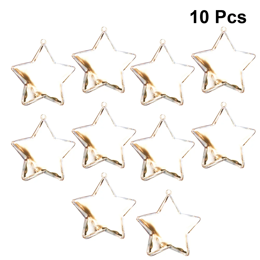 

Christmas Candy Tree Box Clear Star Ornament Fillable Boxes Treat Gift Hanging Baubles Ornaments Container Transparent Santa