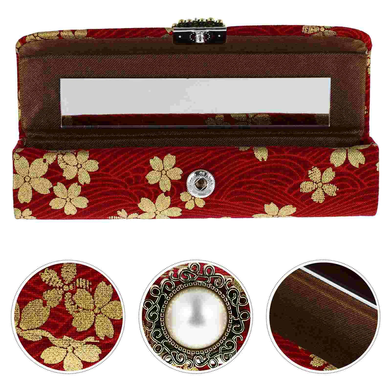 

Lipstick Box Case Makeup Holder Storage Women Lip Outdoor Organizer Gloss Mirrorcosmetics Purse Perfumesmall Retro