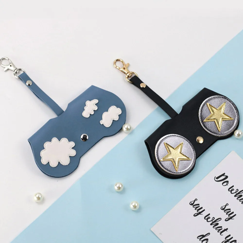 

Glasses Bag PVC Simple Portable Anti-pressure Sunglasses Clip Protective Cover Hanging Glasses Bag Keychain Ring Accessories