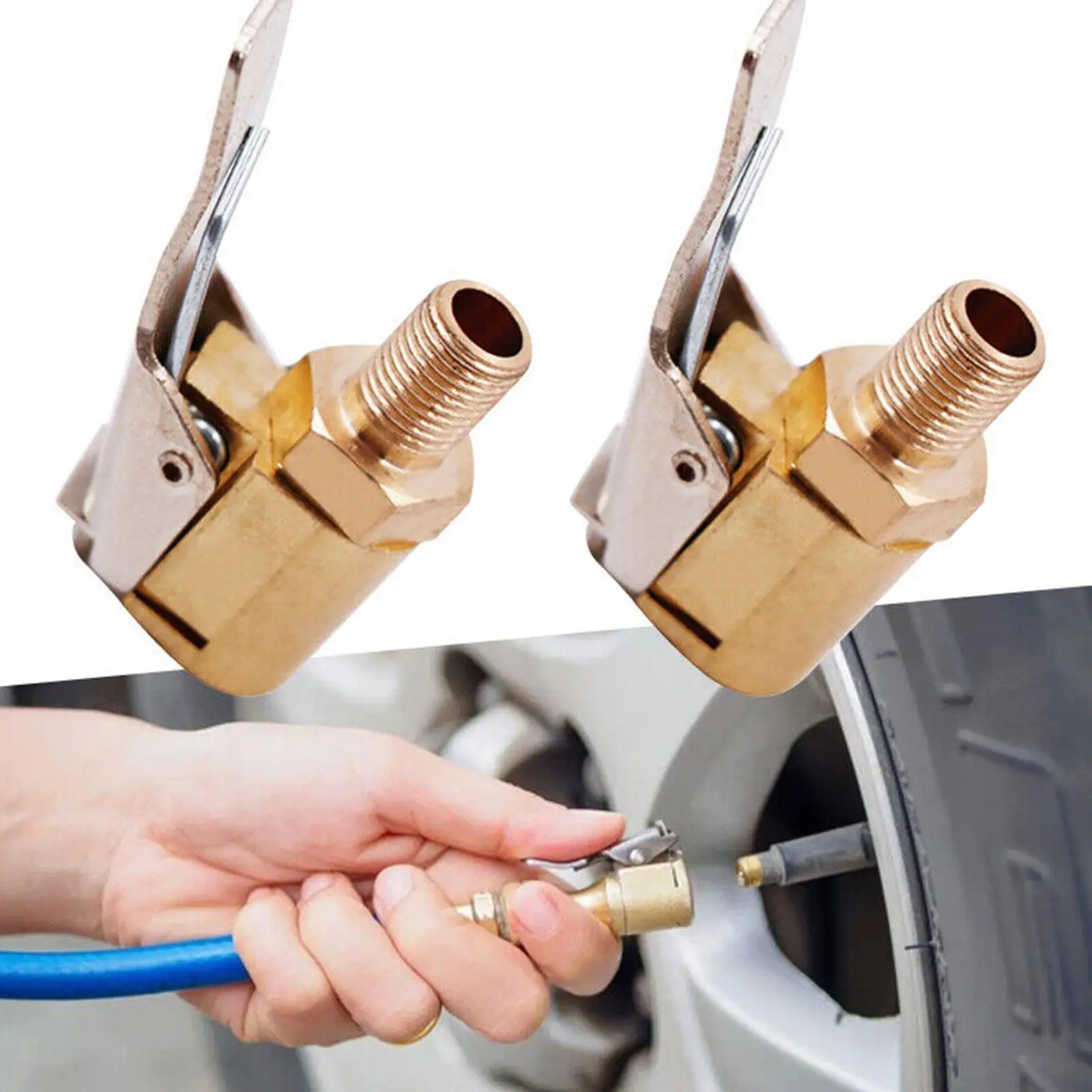 

2 шт. автомобильные аксессуары для компрессора автомобиля Авто латунь 8 мм колесо шины воздушный патрон насоса зажим клапана зажим соединит...