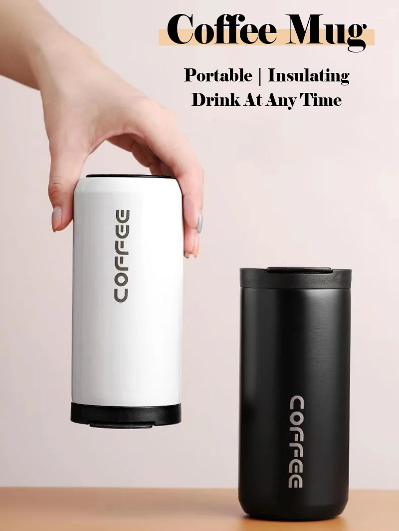 

350ml/500ml 304 Stainless Steel Milk Tea Coffee Mug Leak-Proof Thermos Mug Travel Thermal Cup Insulated Water Bottle For Gifts