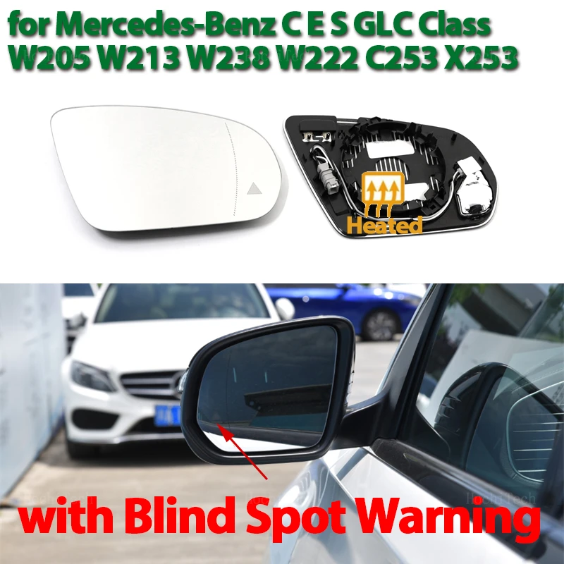 

Side Rearview Mirror Heating Glass Heated Mirror Lens For Mercedes-Benz Mercedes C E S GLC Class W205 W222 W213 X253 Blind Spot