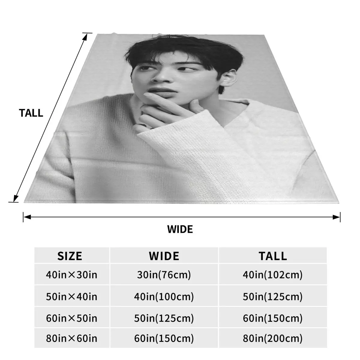 KPOP Cha EunWoo одеяло фланелевая с принтом портативное Супер теплое покрывало для