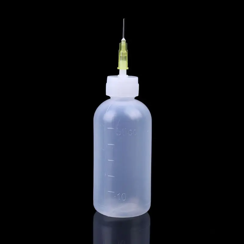 

1pc 50ml Clear Liquid Bottle For Rosin Solder Flux Paste With 1 Needle New