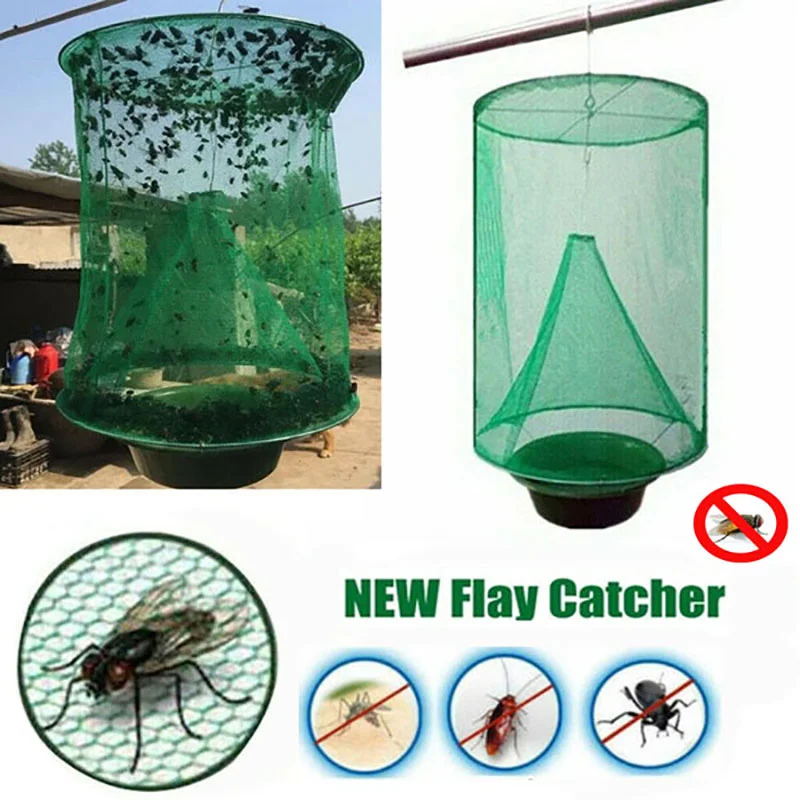 

1 PCS Green Hanging Flycatcher Folding Fly Trap Net Summer Mosquito Trap Top Fly Bait Wasp Insect Bug Killer Flise Catcher