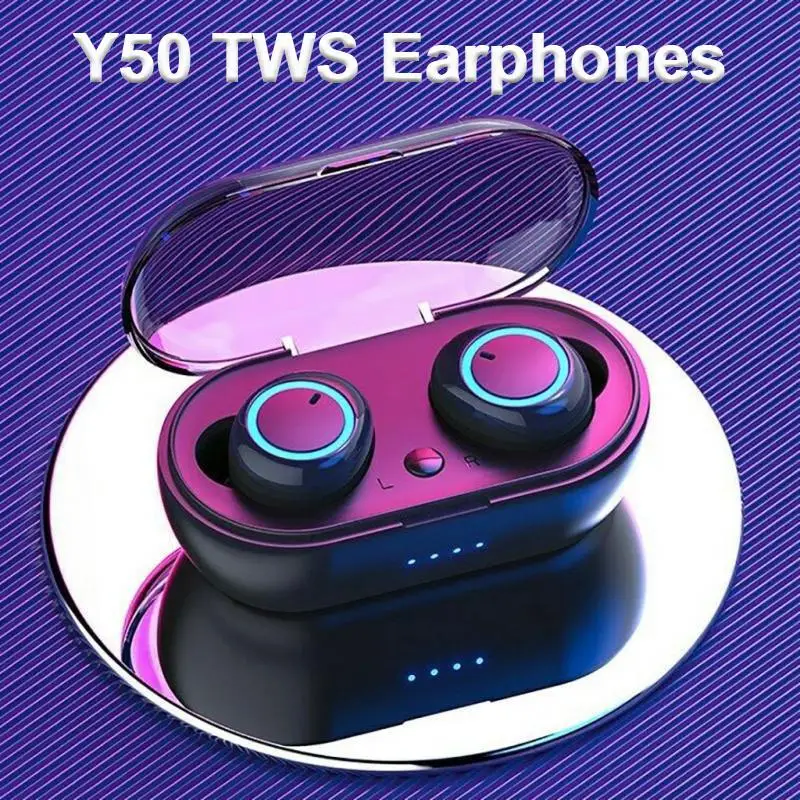 

Y50 TWS Wireless Headphones Bluetooth-compatible 5.0 Headset Waterproof Touch Control Sports Earbuds With Charging Case Earphone