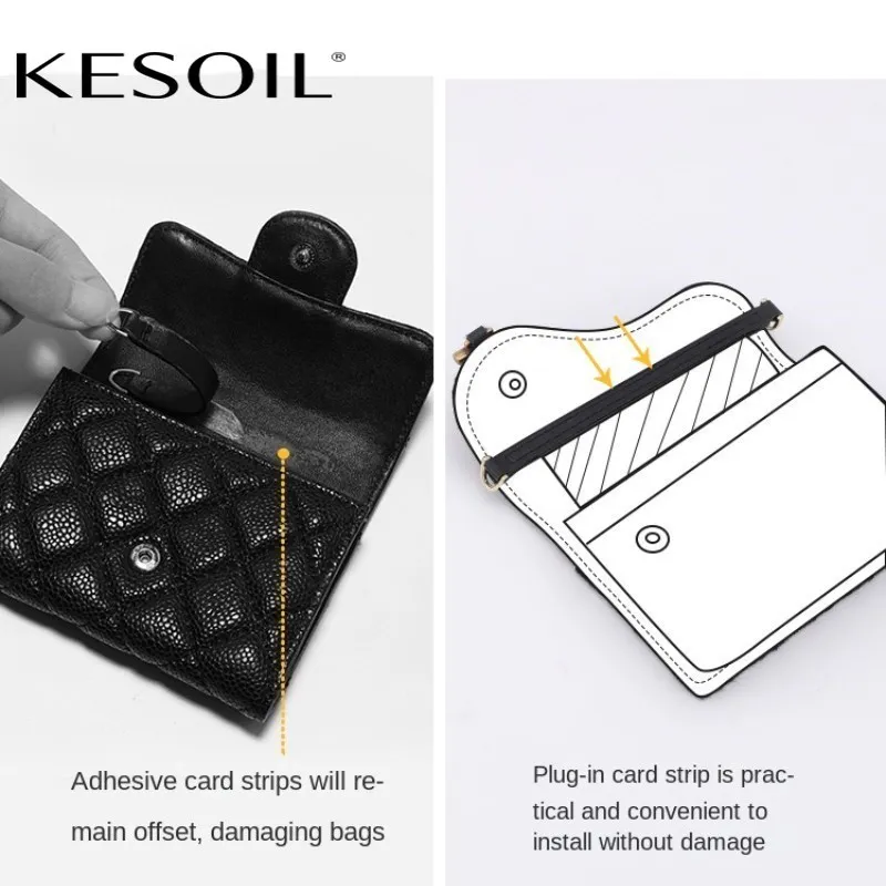 KESOIL Crossed armpit wallet chain Women's handbag Shoulder strap Crossed wallet Transparent liner accessories, 90-110CM
