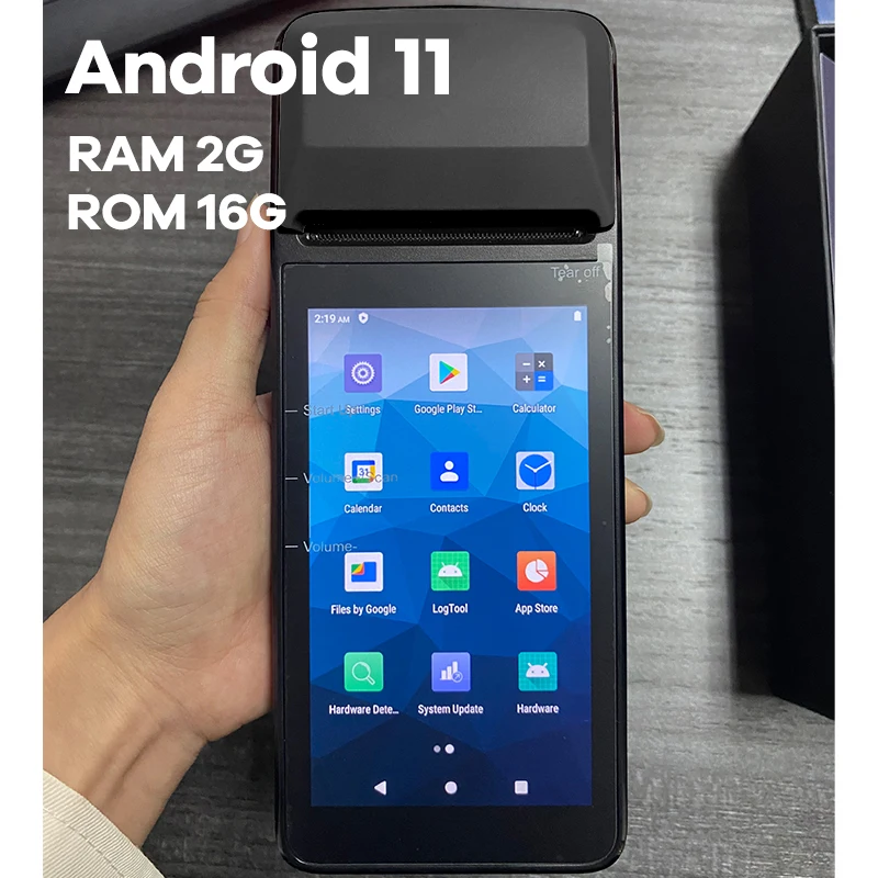 Android 11 POS PDA терминал 4G сеть 1D сканер со встроенным термальным чеком Bluetooth принтер