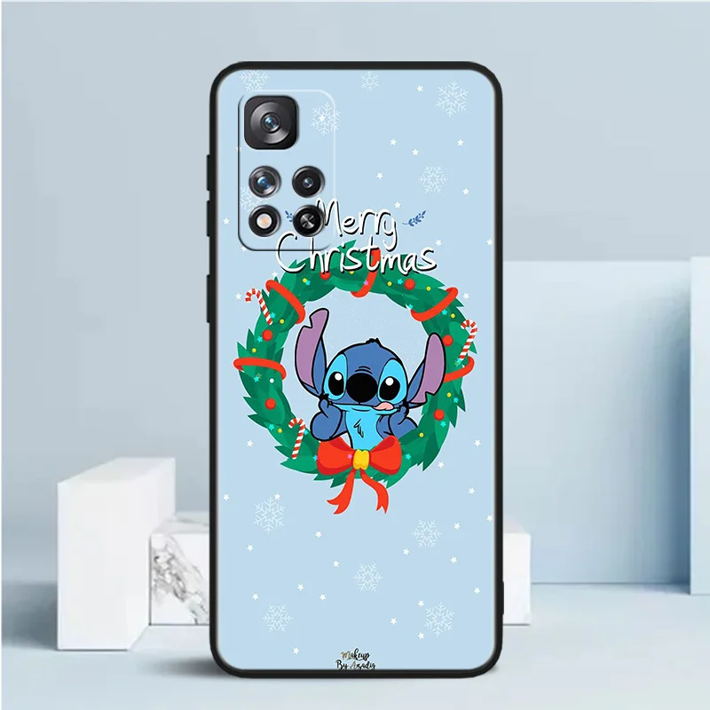 Милый Рождественский чехол с Минни для XiaoMi Redmi Note 11 12 13 S T Pro E ProPlus Turbo 4G цвет черный