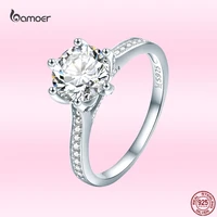 bamoer 925 sterling silver brilliant eternity finger rings for women romantic proposal wedding rings fine jewelry gift for girl