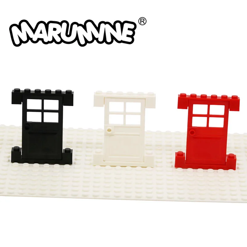 

Marumine 92950 MOC Brick 1x6 With Inside Bow And 60623 Door With Panes Frame 1x4x6 Building Blocks Accessories DIY House Set