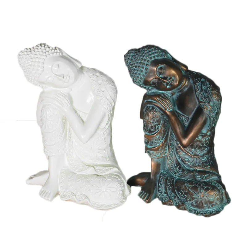 Buddha statues in Southeast Asia  resin modern art sculptures, Vintage sleeping Buddha statue Handmade garden home craft statue