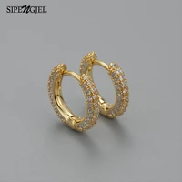 sipengjel gold color circle huggies hoop earrings for women cartilage ear piercing earrings jewelry pendientes mujer aretes
