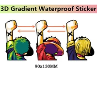 2022 new one piece anime gradient stickers zoro sanji luffy 3d cartoon illusion stickers refrigerator stickers car stickers