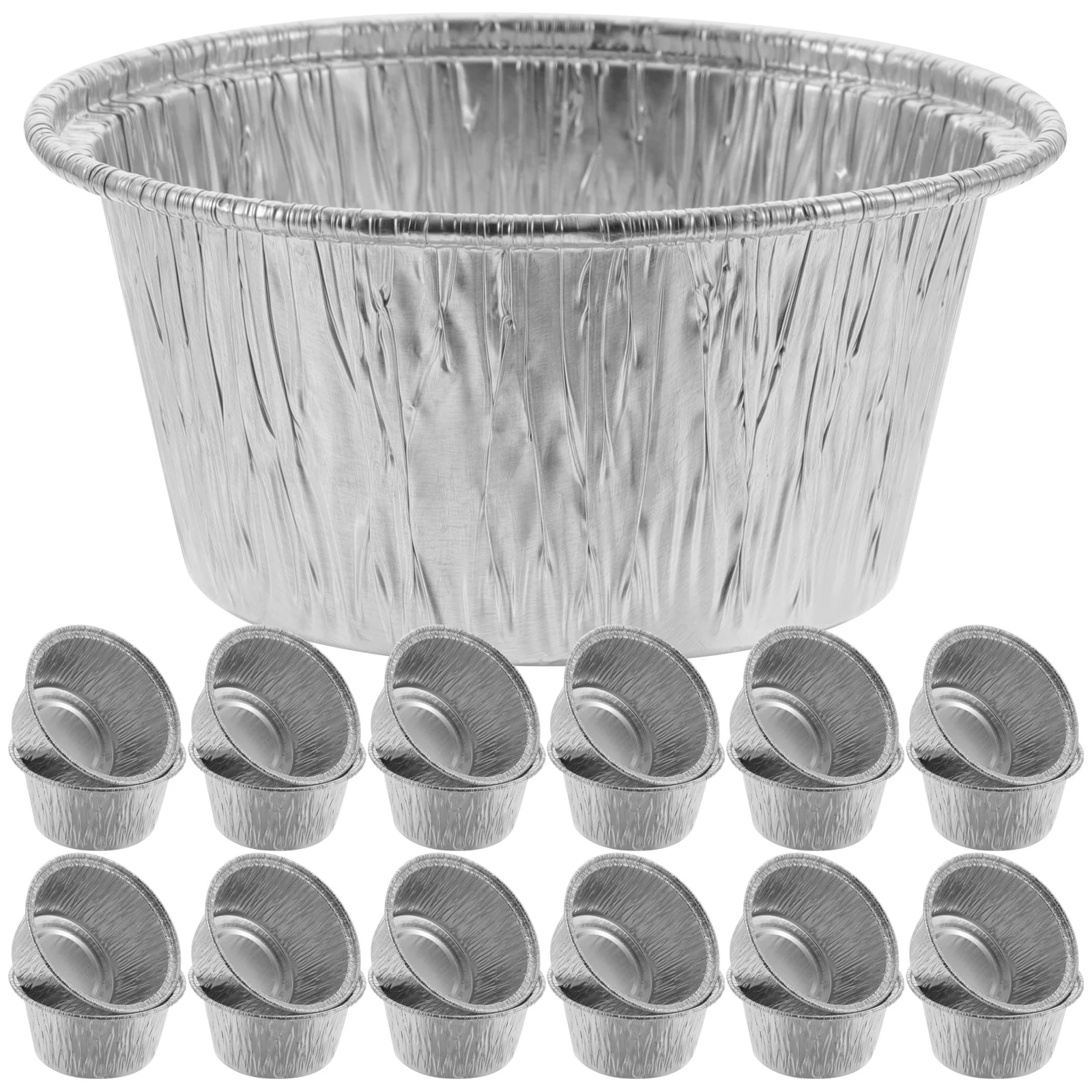 

100Pcs Aluminium Foil Muffin Cups Cupcake Baking Containers Egg Tart Dessert Baking Cups