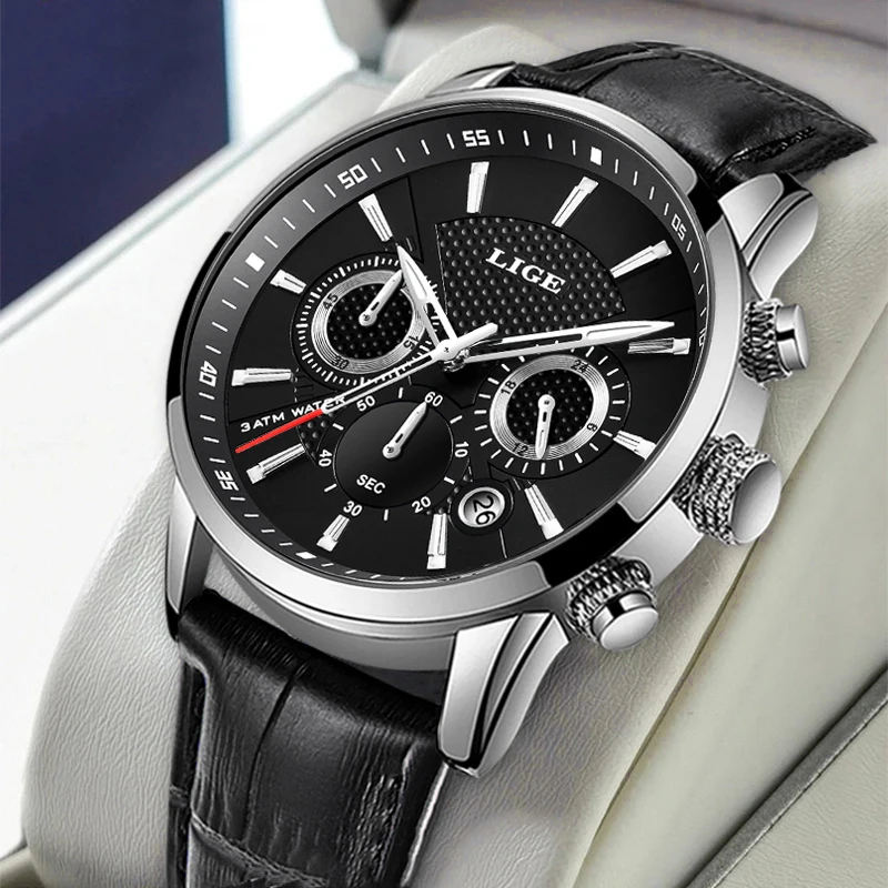 

LIGE Fashion Men's Watches Top Brand Luxury Business Watch Man Sport Quartz Chronograph Waterproof Wristwatch Male Reloj Hombre