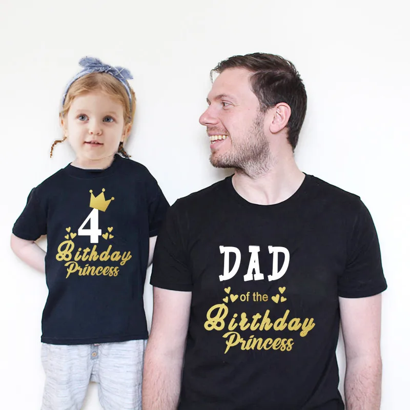 Одинаковые комплекты для всей семьи футболка принцессы на день рождения рубашка