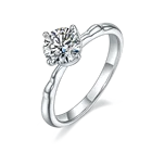 Обручальные кольца GEM'S с овальным бесцветным муассанитом 1,0 карата, Женское Обручальное кольцо с искусственным муассанитом