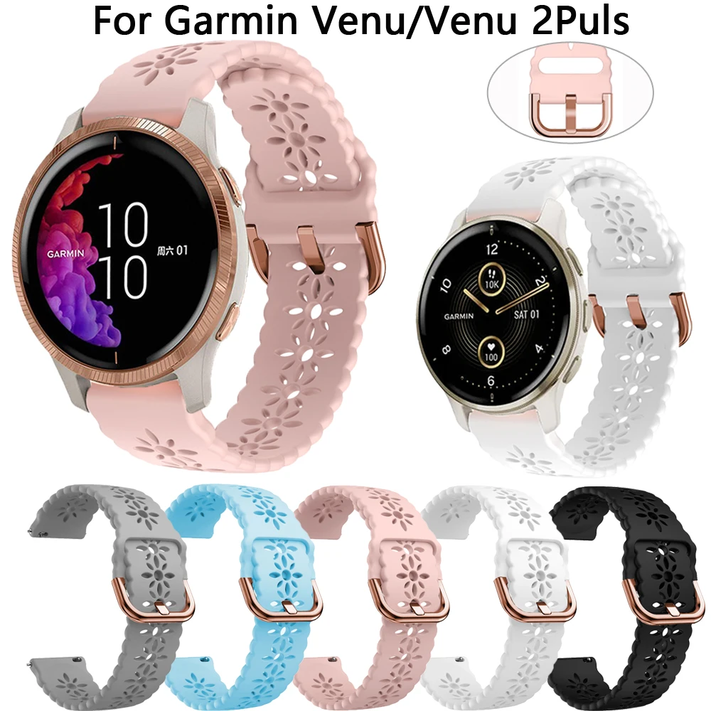 

20mm WatchBand Strap For Garmin Venu SQ 2 Venu2 Plus Silicone Smart Band GarminMove Vivoactive 3 3t 245 Easyfit Soft Wristbands