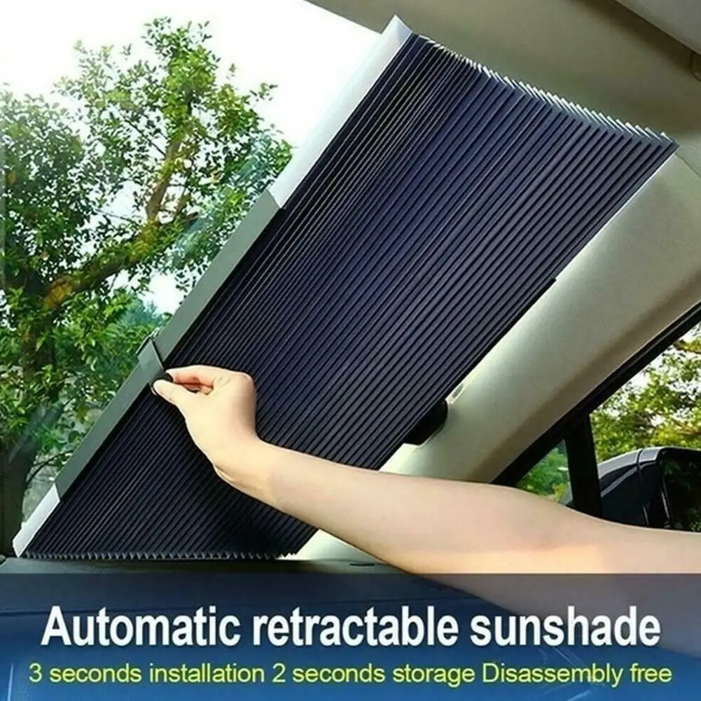 

Car Front/Rear Window Sunshades Retractable Windshield Curtains for Sun Visor Car Sun Shades Summer UV Blocking Sun Protective