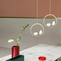 new pendant light led luxury creative butterfly bedside hanging modern bar counter nordic restaurant gold ring indoor decor lamp