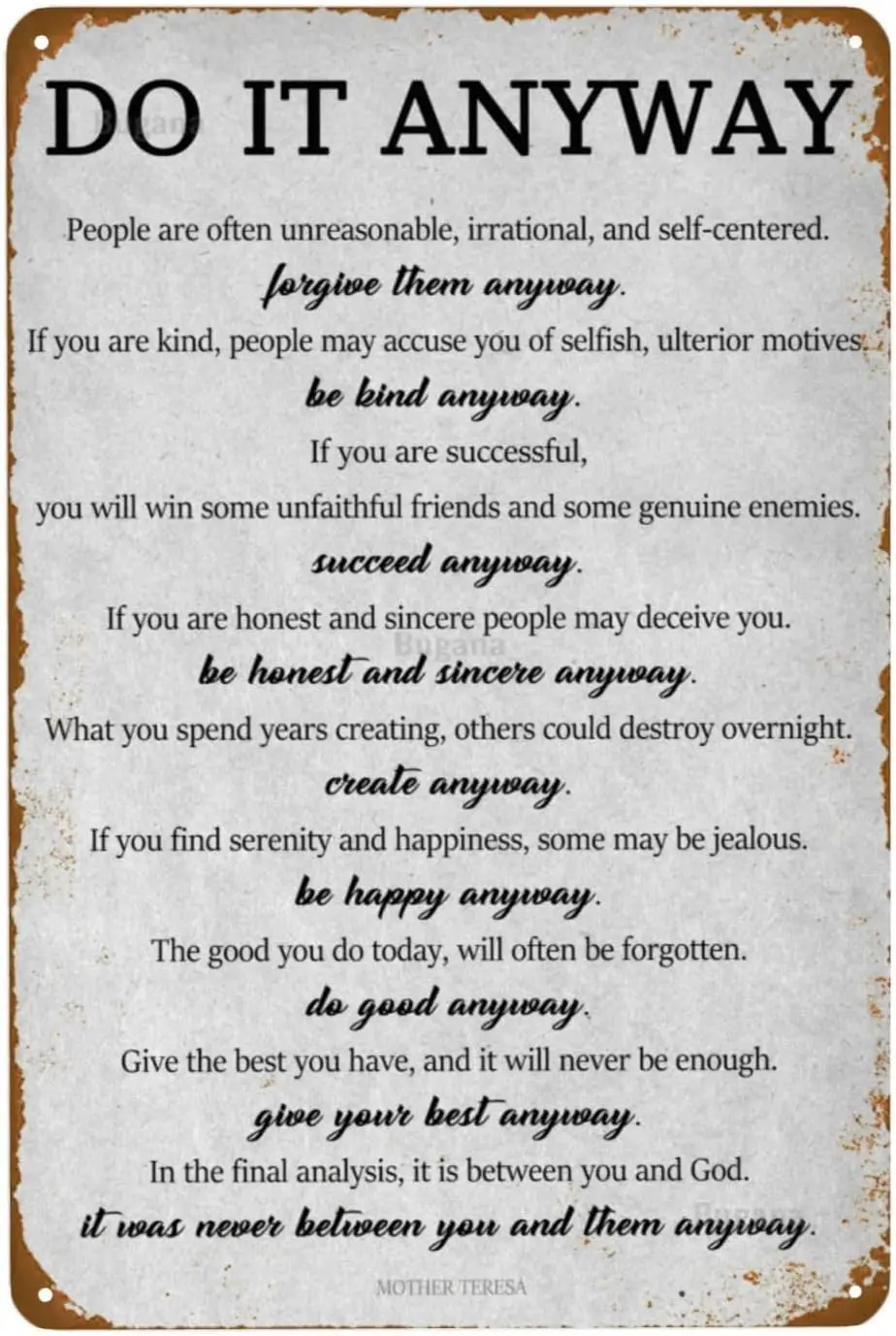 Сделайте это в любом случае искусство на стену ретро-постеры оловянные знаки для