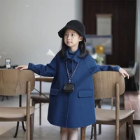 girls woolen coat jacket outwear 2022 blue plus thicken spring autumn cotton%c2%a0overcoat outfits%c2%a0sport tracksuits tops childrens c