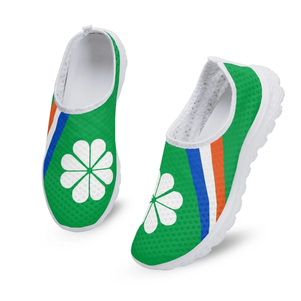Nopersonality Kwajalein Flag Design Sneakers Fresh Green Summer New Arrivals Women's Footwear Breathable Mesh Flat Running Shoes