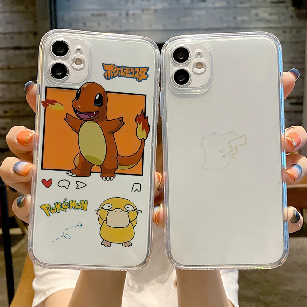 

Pokemon Pikachu Ultra Thin Clear Phone Case For Apple iPhone 13 12 11 Pro 12 13 Mini X XR XS Max SE 5 6 6s 7 8 Plus Carcasa