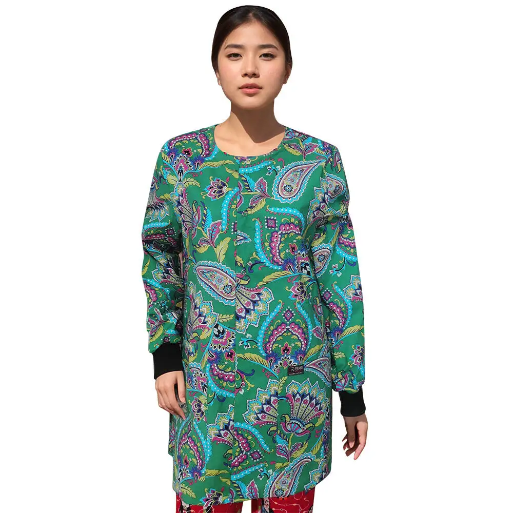 Hennar Женские хирургические куртки-скрабы медицинские куртки размера XXS-4XL