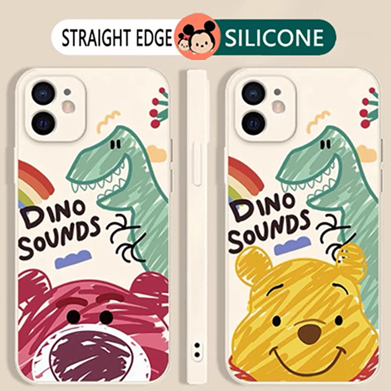 

Phone Csae Cute Mickey Strawberry Bear For iPhone 11 12 13 Pro Max 12 13 Mini X XS XR MAX 5 6 7 8 Plus 2020 Silicone Cover Funda