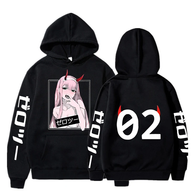 

New Anime Darling in the Franxx Hoodie Zero Two 02 Cosplay Hooded Sweatshirts Fashion Oversized Pullover Unisex Sudadera Moletom