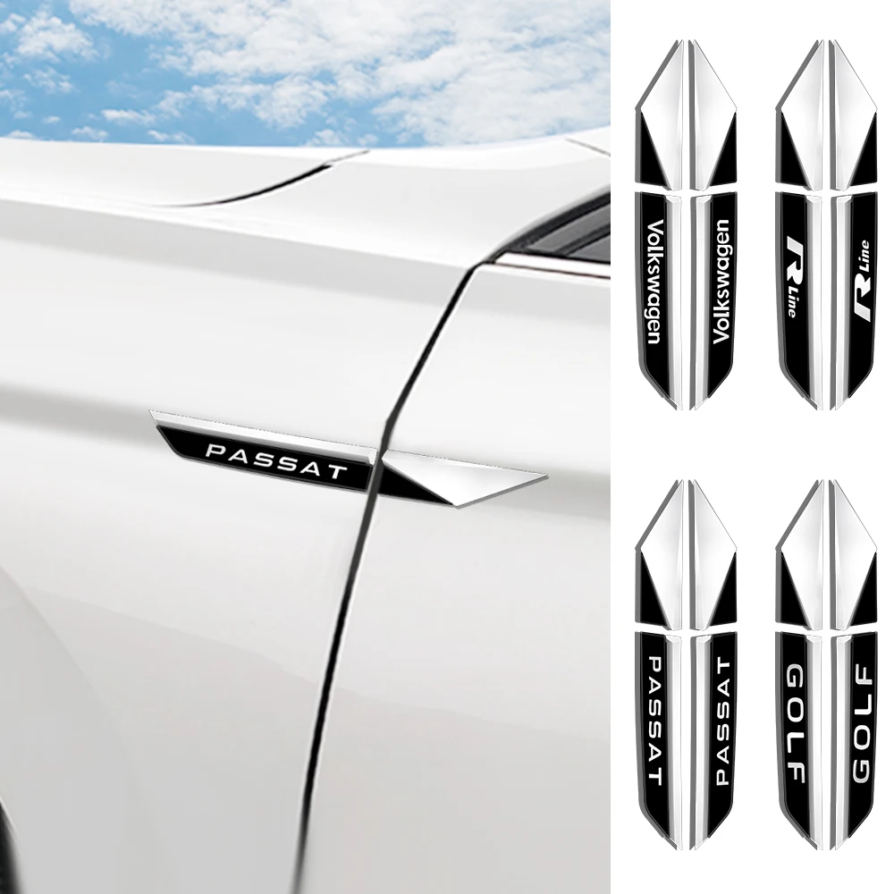 2 sztuki 3D ABS Naklejki na błotniki samochodowe Boczna dekoracja nadwozia Naklejka do Volkswagena VW Golf 4 5 Mk5 6 7 Passat B5 B6 B8 B7 Rline