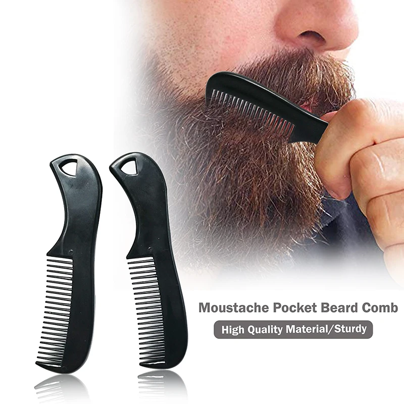 

1PCS Black Mini Pocket Beard Comb for Men Plastic Moustache Facial Hairbrush Beard Comb