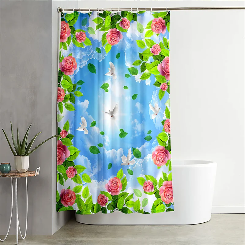 Шторы на окна с принтом свежих цветов 3D водонепроницаемые для гостиной спальни