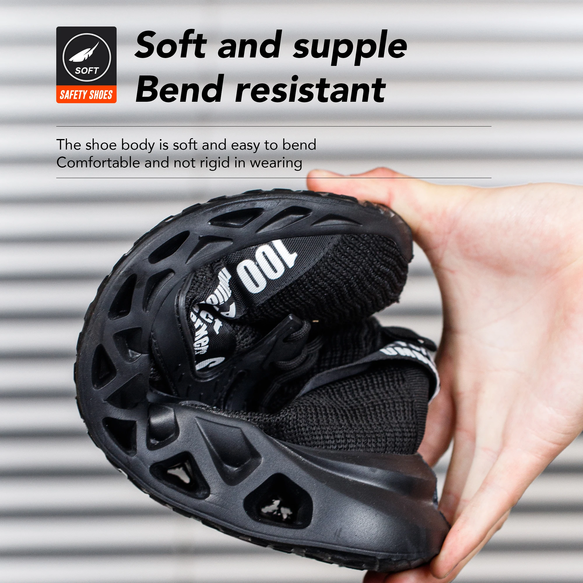 Мужская Легкая Защитная Рабочая Обувь Дышащая Из Микрофибры Против