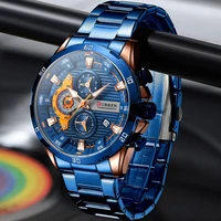 curren new chronograph men watches for sport casual stainless steel luminous wristwatches for male creative design quartz clock