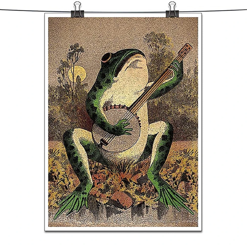 

Aesthetic Cartoon Frog Art Poster Canvas Painting Creativity Poster and Print Wall Art Picture for Living Home Room Decoration