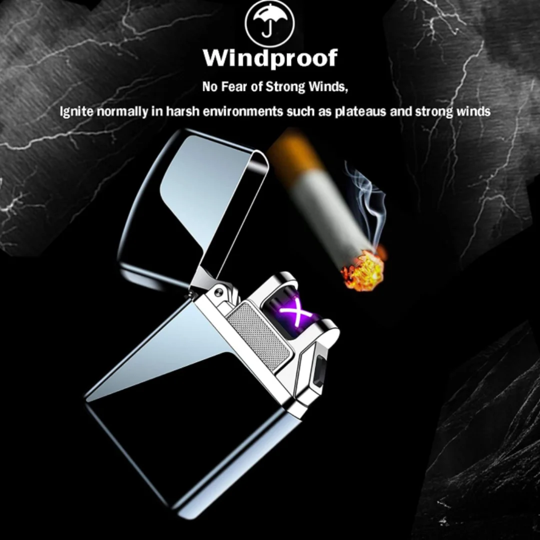 

2022 Hot Selling Mini Metal Electronic Lighter Dual Plasma Arc USB Lighter Rechargeable Windproof Outdoor Portable Men Gift
