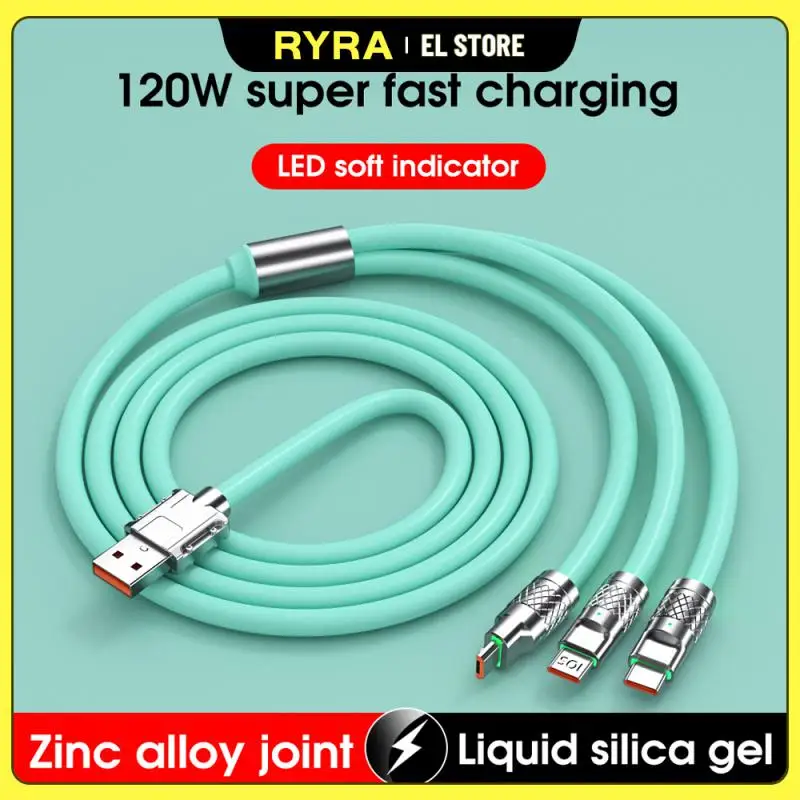 

RYRA 1.2M 3 In 1 Fast Charging Cord For IPhone Huawei Micro USB Type C Charger Cable Multi Usb Port Multiple Usb Charging Cord