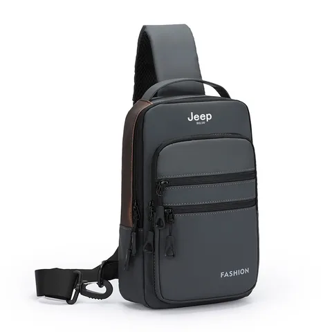 Мужская сумка-слинг через плечо JEEP BULUO, оранжевая сумка с USB-разъемом и защитой от кражи, брендовая сумка для путешествий, все сезоны,