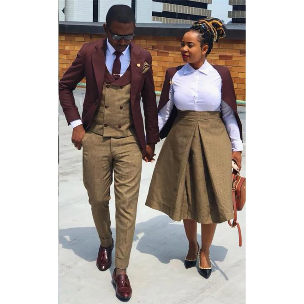 

Мужские бордовые костюмы 2023, свадебный смокинг для жениха, шафера, лучший мужской комплект для певицы, выступления, сценическое платье, жилет, брюки, куртка, 3 предмета