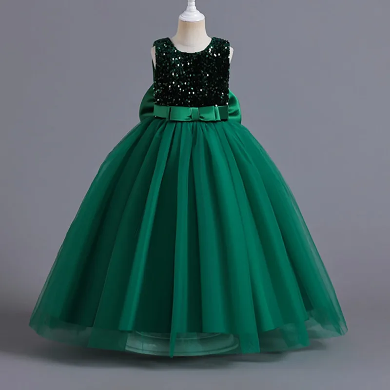 

Luxury Girl Evening Party Dress Teen Girl Sequin Shiny Formal Gala Long Gown Children Christmas Costume Birthday Princess Dress