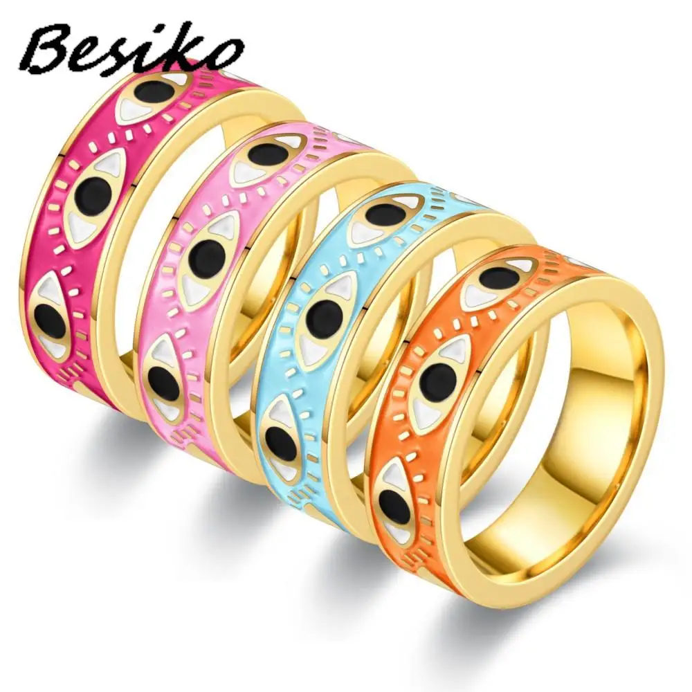 Besiko из нержавеющей стали милые кольца на удачу индивидуальное греческое