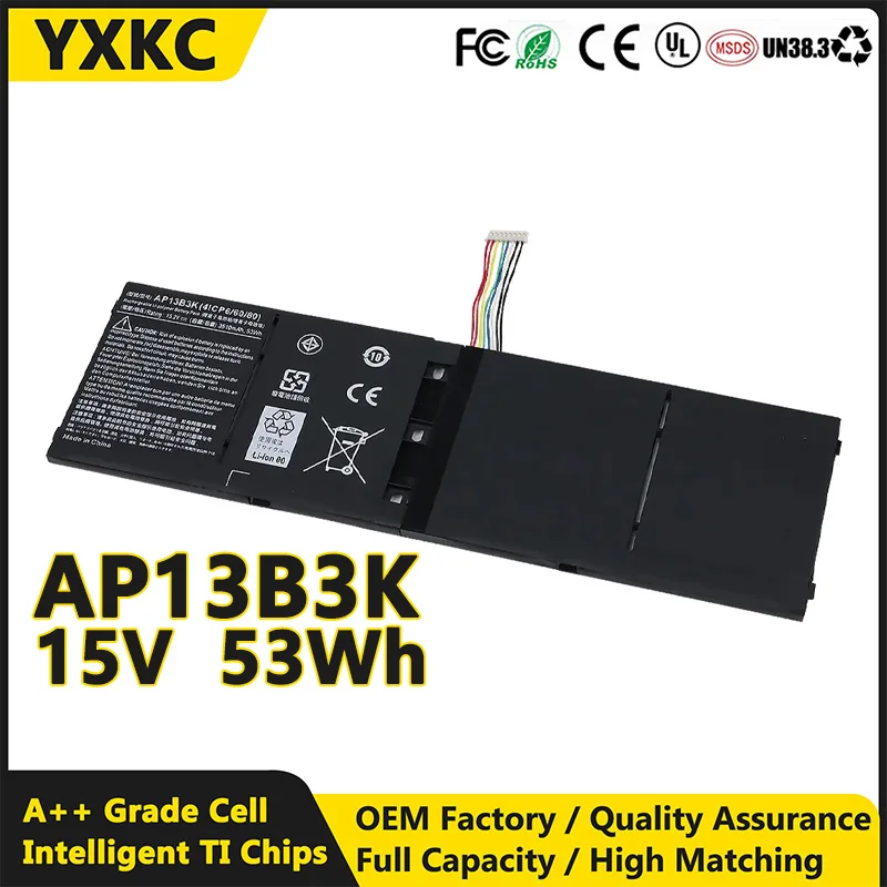 AP13B3K 15 В 53 Втч Сменный литий-ионный аккумулятор для ноутбука Acer Aspire R7-571 R7-572 M5-583 V5-573